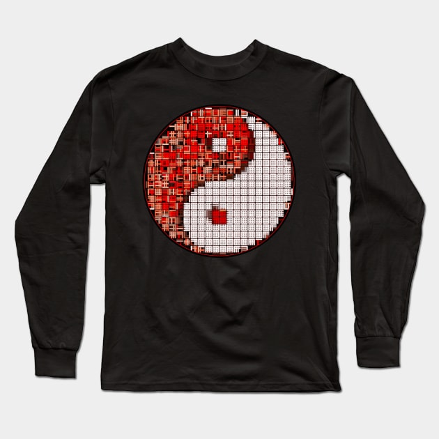Waffle Ying Yang Long Sleeve T-Shirt by crunchysqueak
